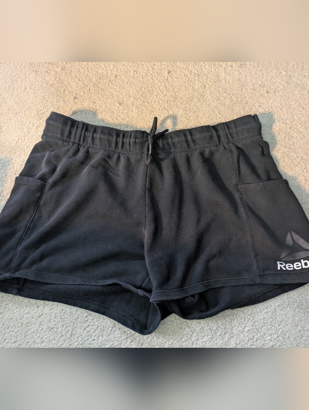 Super Cute Workout Essential: Black Reebok Drawstring Active Shorts